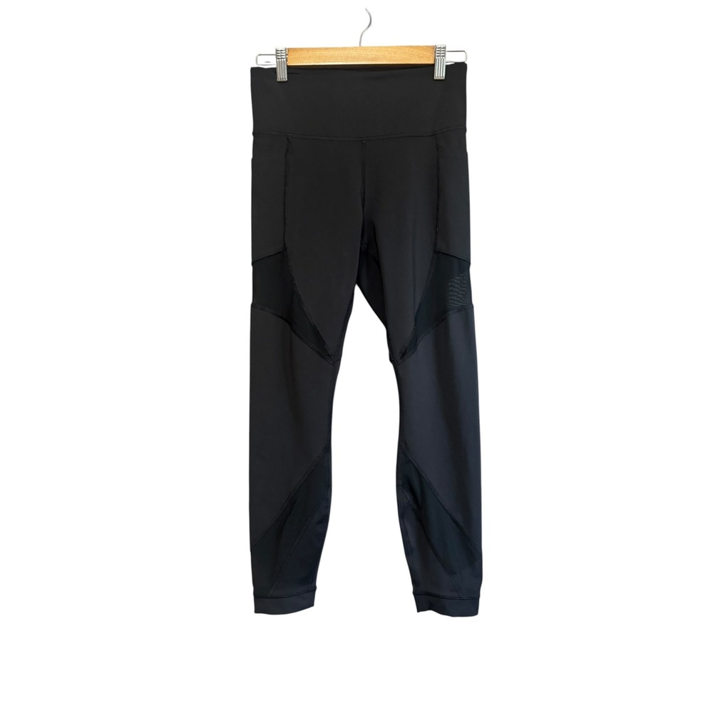 Member's Mark Compression Ankle Legging Women M Black Excellent Mesh Pockets